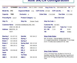12TF 7K 865 ELEC W/EZ;LUBE, PER TAG #SN=121544683, HF=94, OB=72.5, 00NY ANGLE, LP, STD, **9/16 STUD***